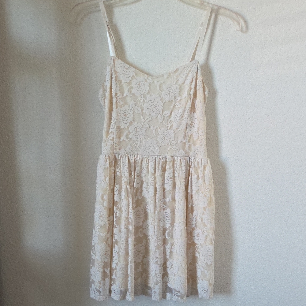 Forever 21 Cream Lace Mini Dress